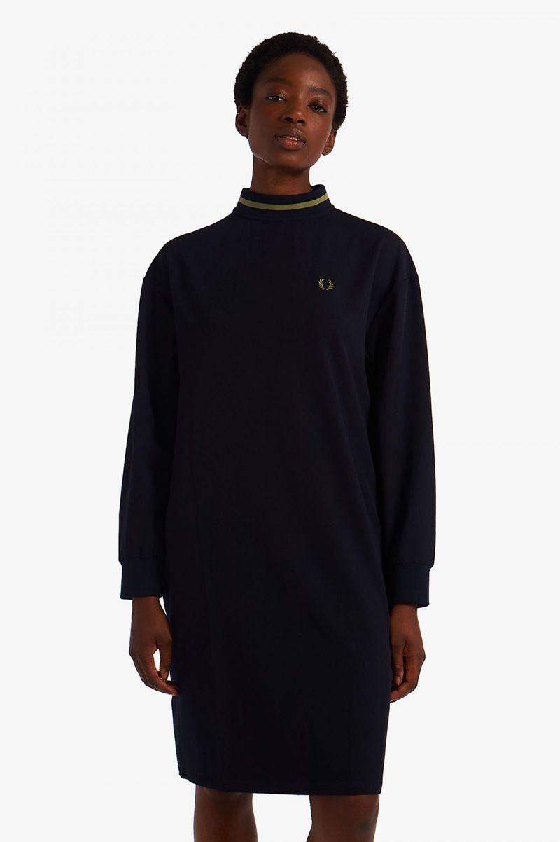 Fred Perry Tipped Mock Neck Cheap - Navy Womens Dress